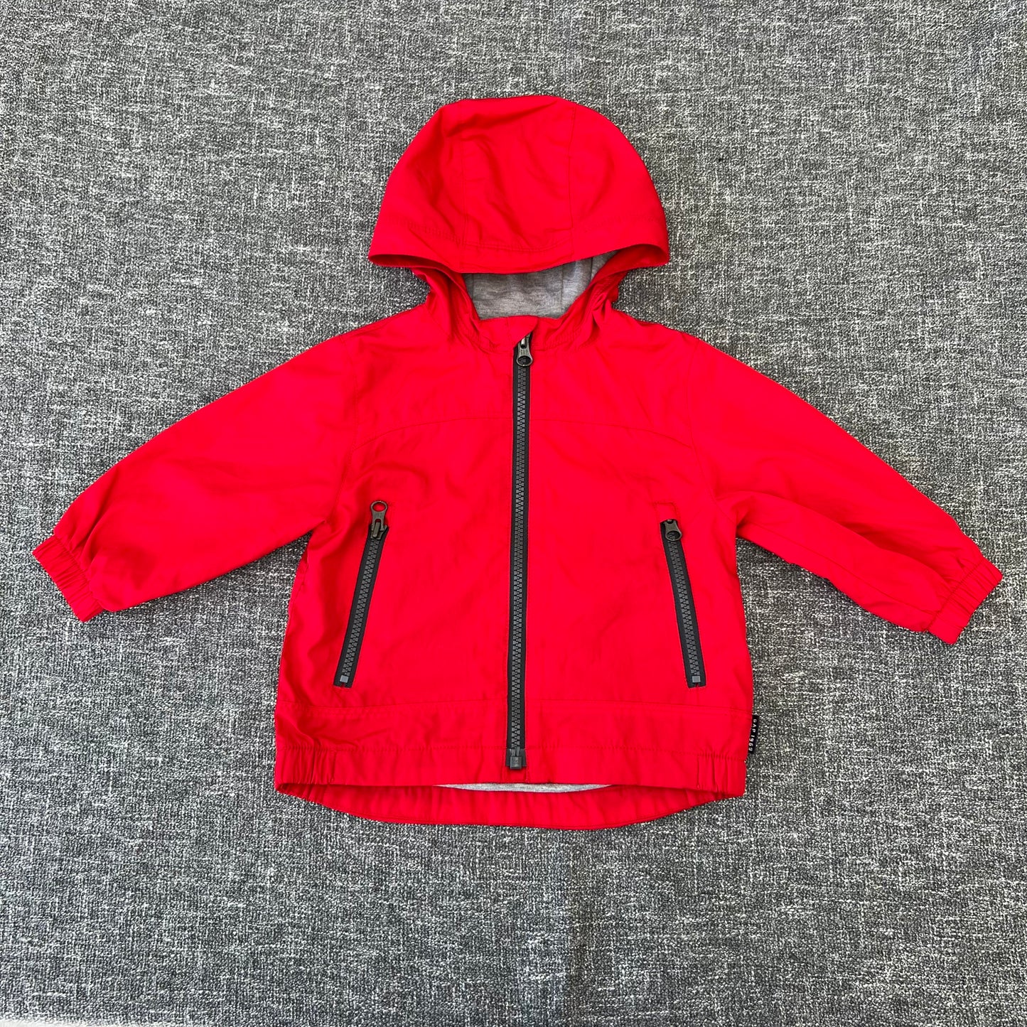 Boys 6-9 Month Red Fully Lined Jacket With Hood.