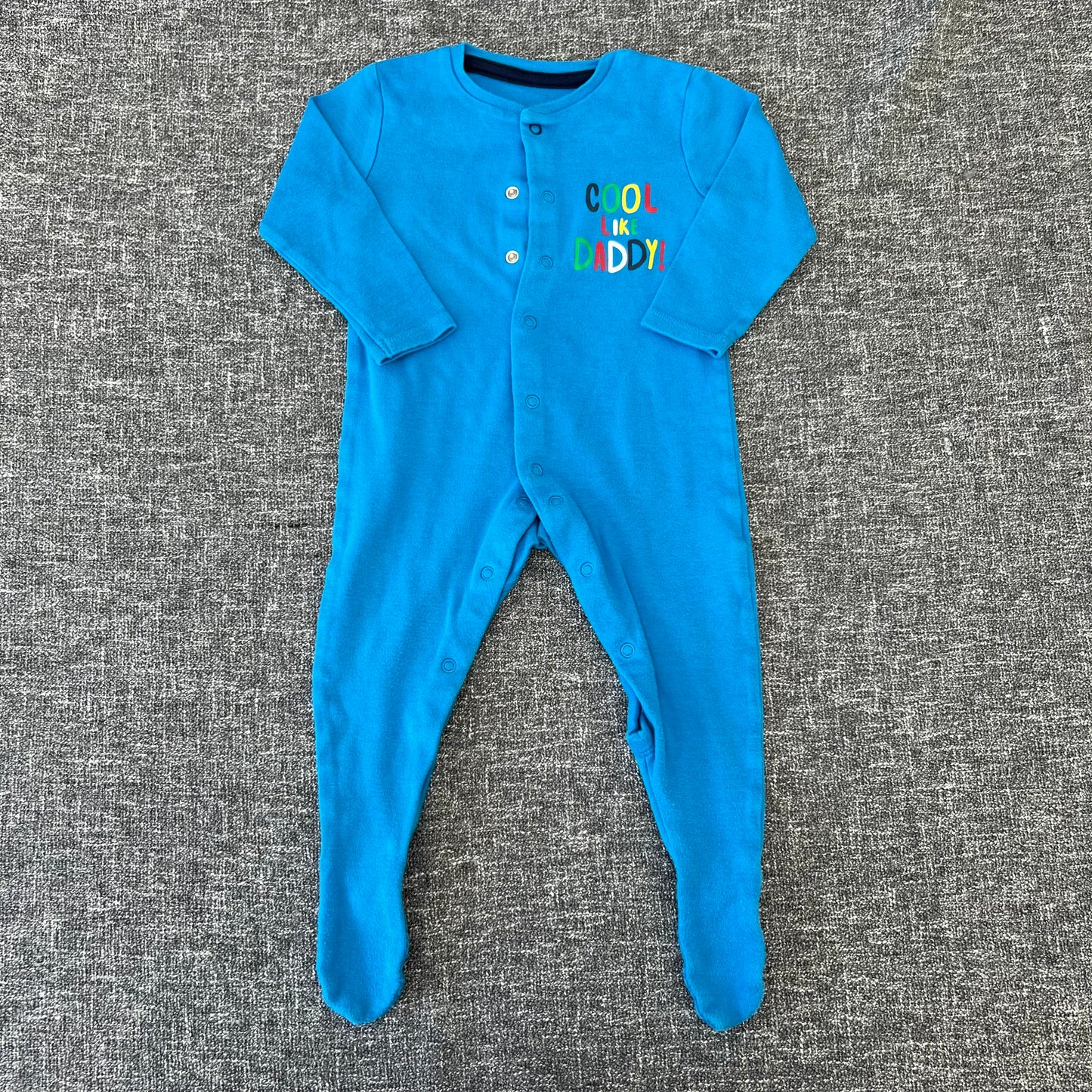 Boys 9-12 Month Blue "Cool Like Daddy" Sleepsuit