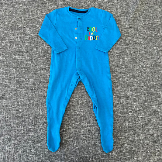 Boys 9-12 Month Blue "Cool Like Daddy" Sleepsuit