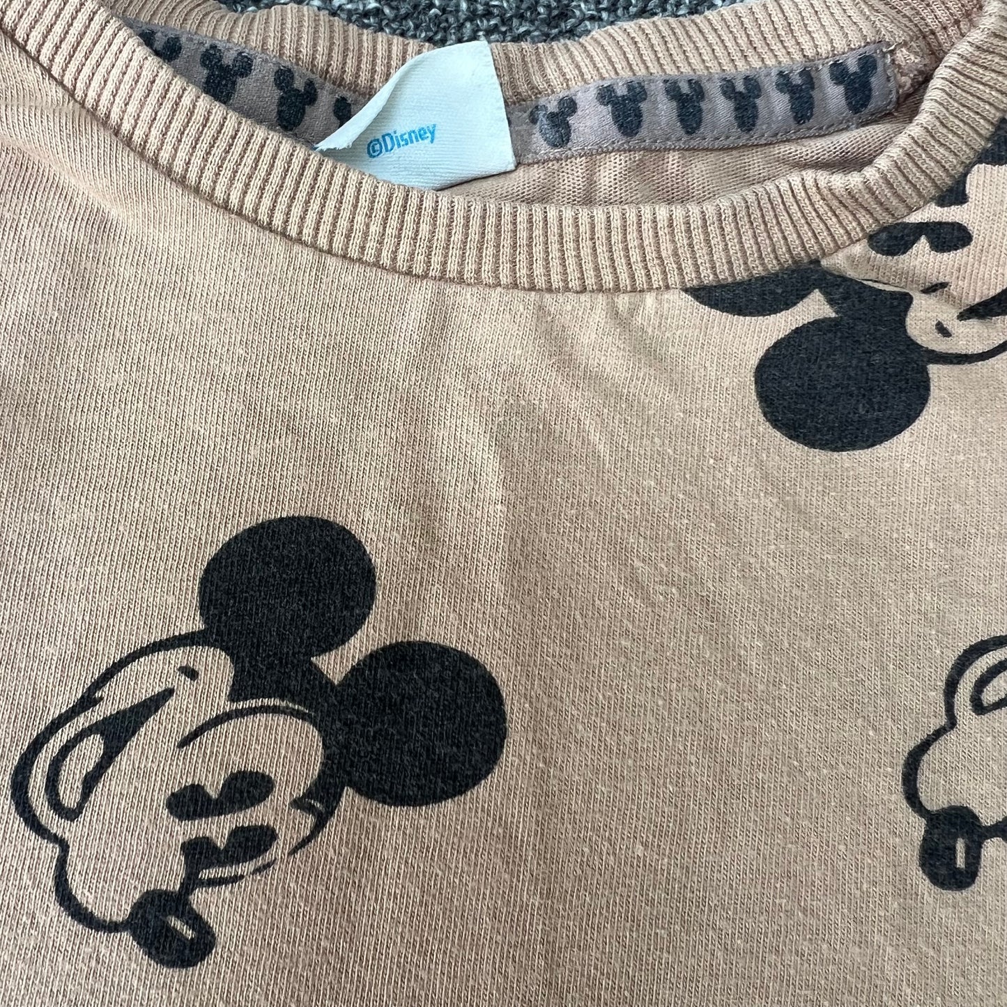 Boys 3-4 Year Brown "Mickey Mouse Print Long Sleeved Top (PIP)