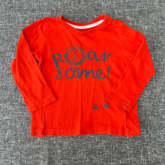 Boys 12-18 Month Orange "Roarsome! Long Sleeved Top