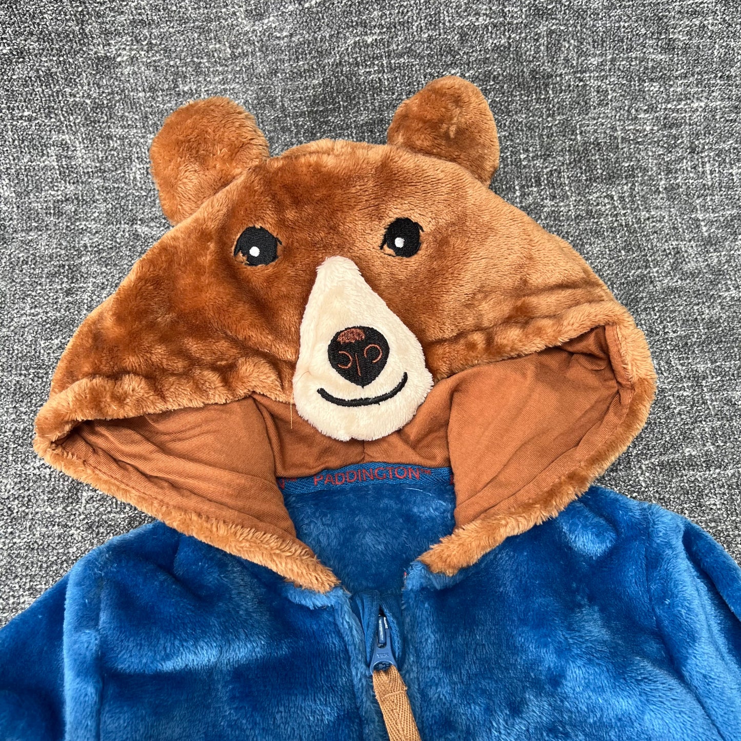 Boys 3-4 Year Blue & Brown "Paddington Bear" Soft Fluffy Onesie