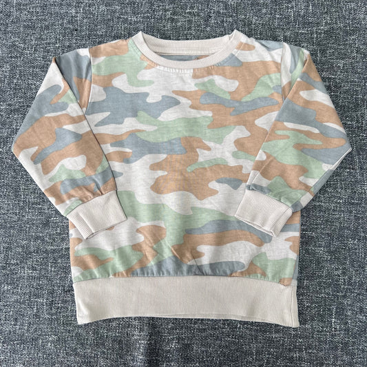 Boys 3-4 Year Brown & Green Camo Print Jumper