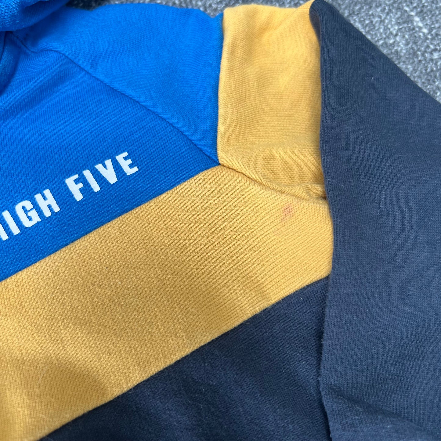 Boys 9-12 Month Blue & Yellow "High Five" Zip Up Hoodie (PIP)