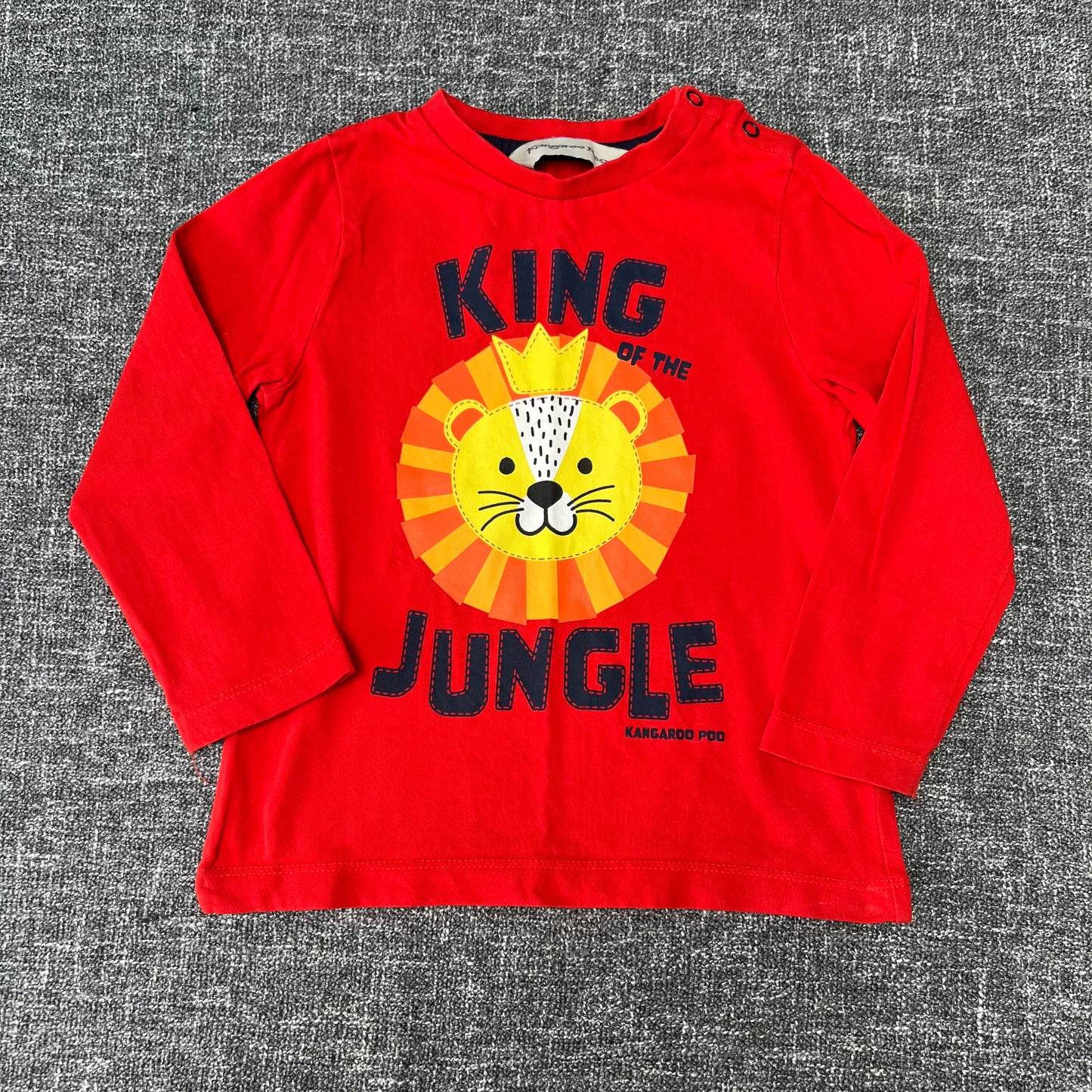 Boys 12-18 Month Red "King Of The Jungle" Long Sleeved Top