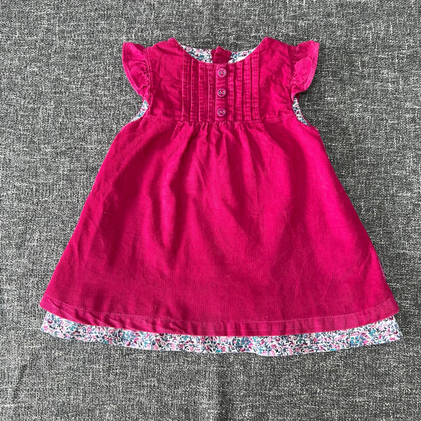 Girls 6-9 Month Pink Cord Pinafore Dress