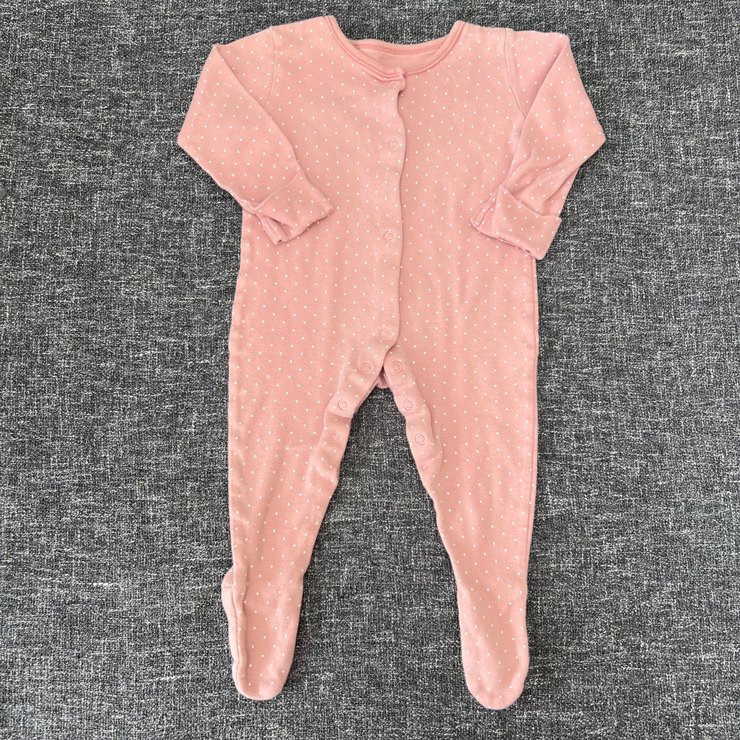 Girls 6-9 Month Peach Sleepsuit With White Spots