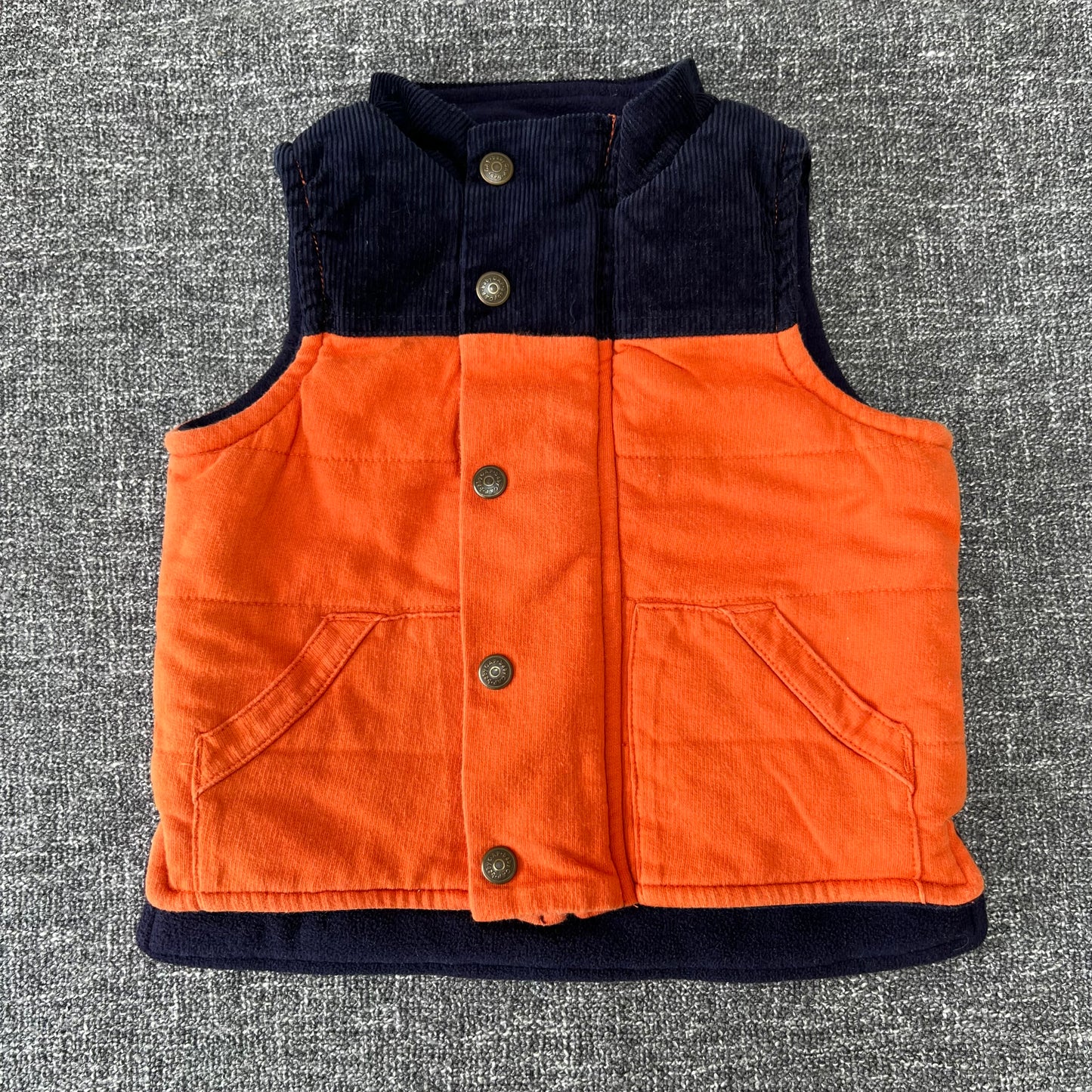 Boys 6-9 Month Orange And Blue Gilet