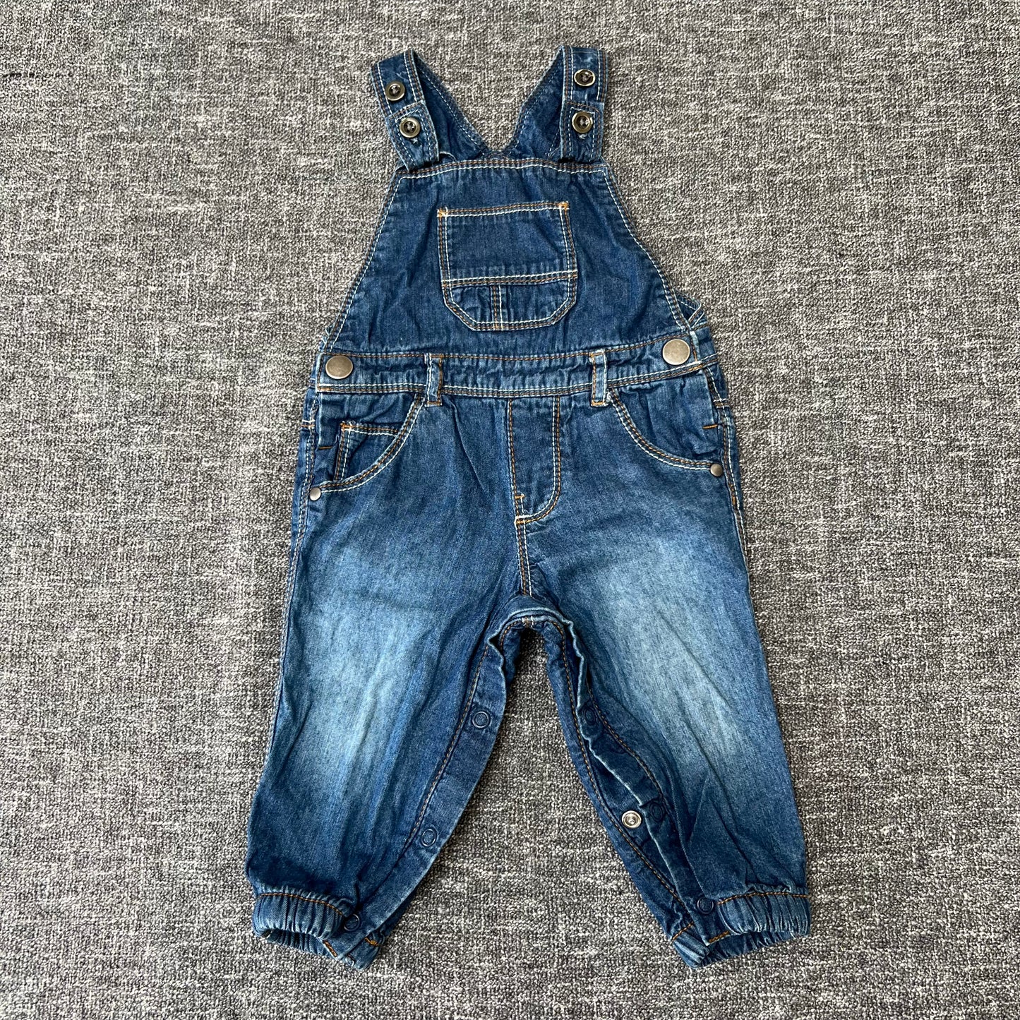 Boys 6-9 Month Plain Blue Dungarees