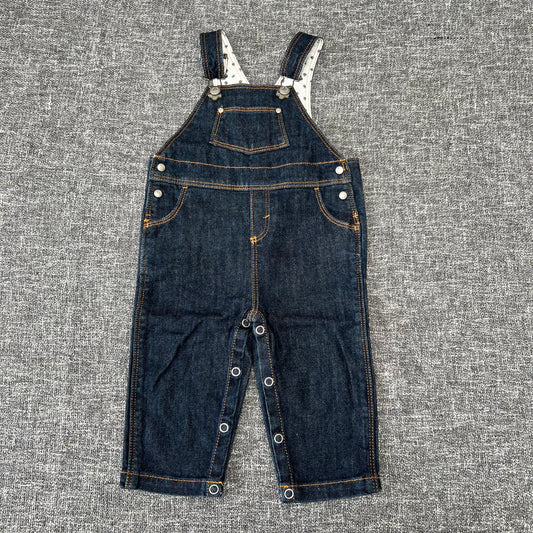 Boys 6-9 Month Plain Dark Blue Dungarees