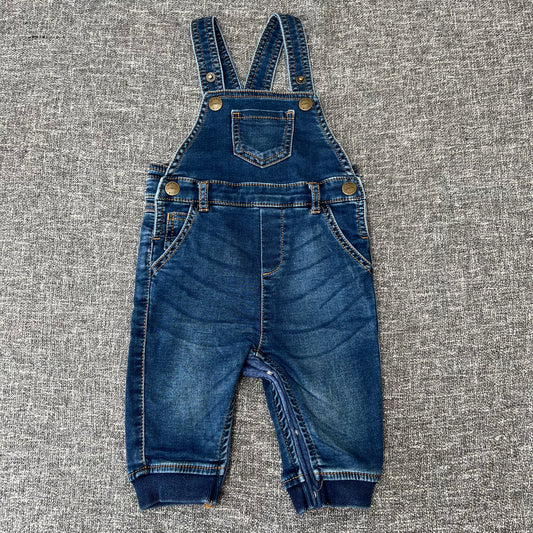 Boys 6-9 Month Dark Blue Fully Lined Dungarees