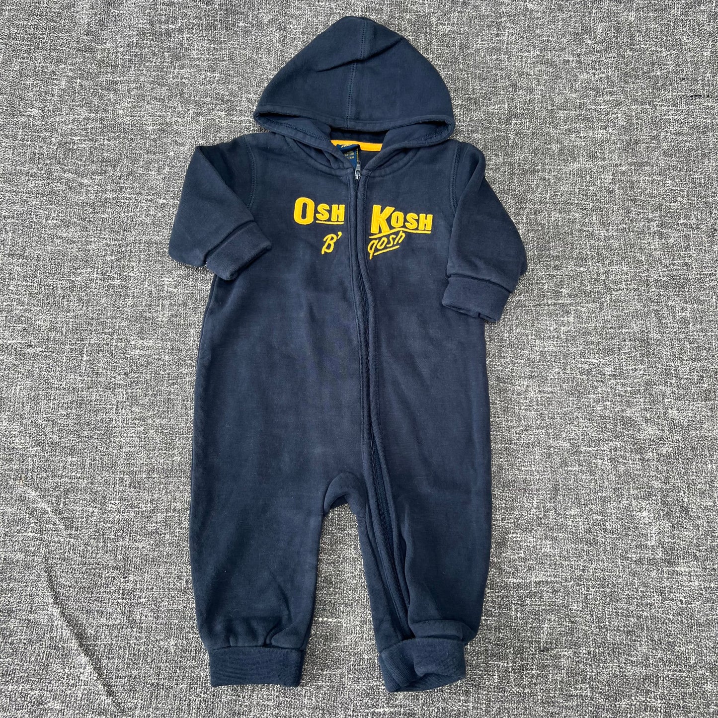 Boys 6-9 Month Navy Blue "OshKosh B'gosh" Hooded Romper