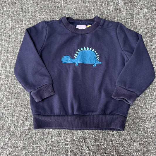 Boys 6-9 Month Navy Blue Sweatshirt Jumper With Appliquéd Dinosaur