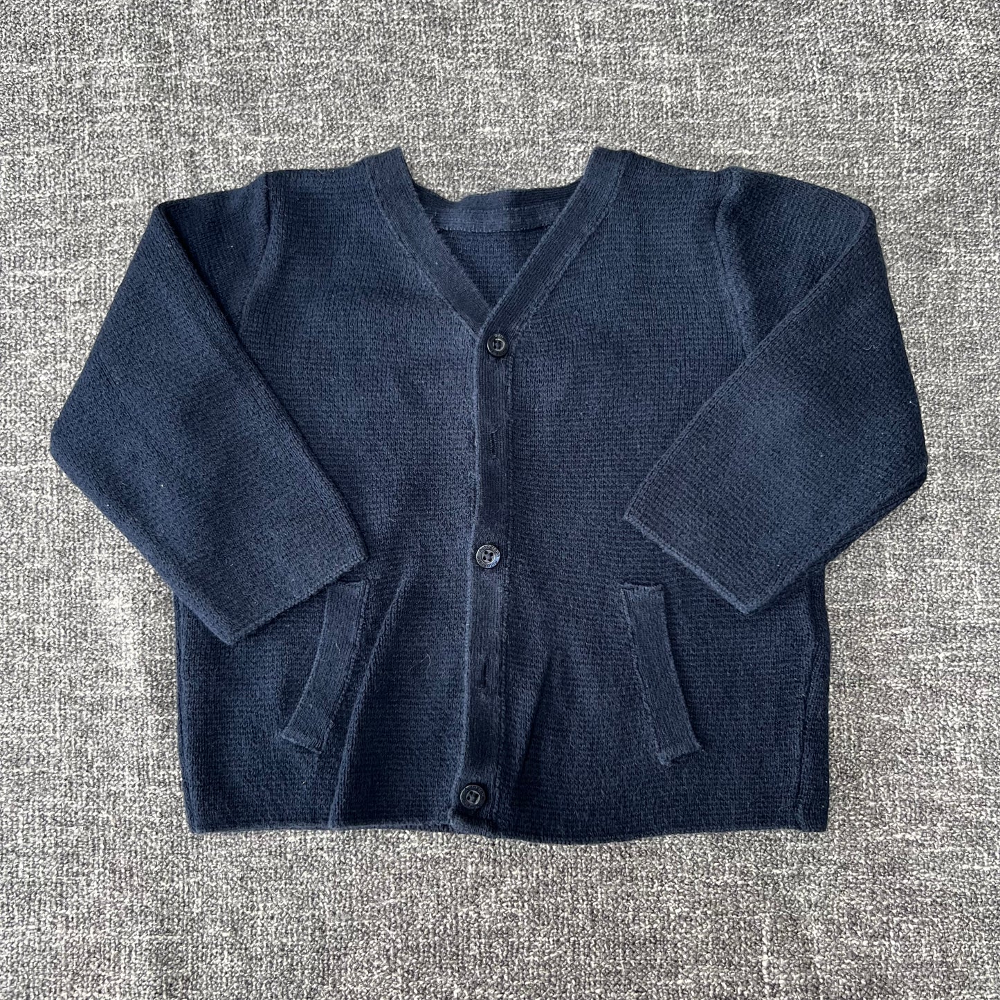 Boys 6-9 Month Navy Blue Knitted Cotton Cardigan