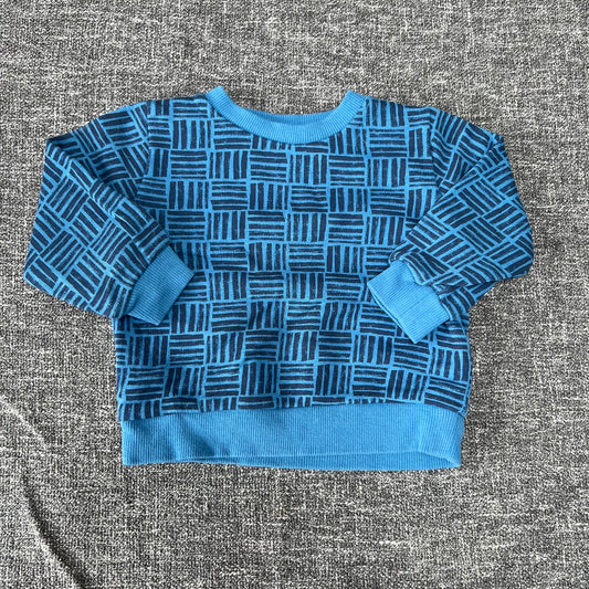 Boys 6-9 Month Blue Geometric Print Jumper