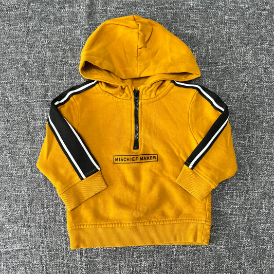 Boys 6-9 Month Yellow "Trouble Maker" Hoodie