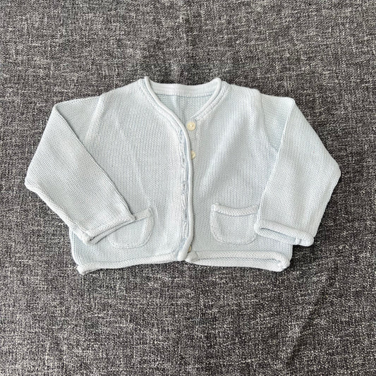 Boys 6-9 Month Pale Blue Knitted Cotton Cardigan