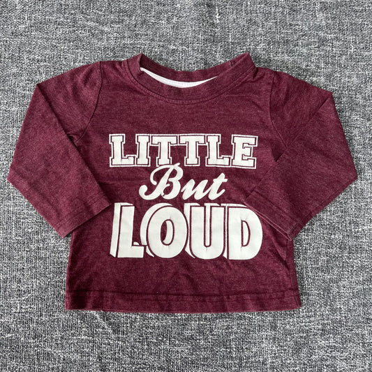 Boys 6-9 Month Burgundy "Little But Loud" Long Sleeved Top