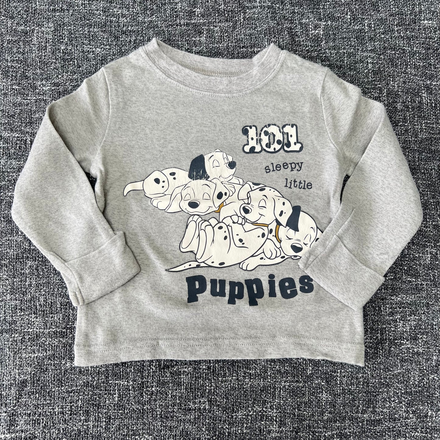 Boys 6-9 Month Grey Disney "101 Sleepy Little Puppies" Long Sleeved Top With Integrated Scratch Mitts