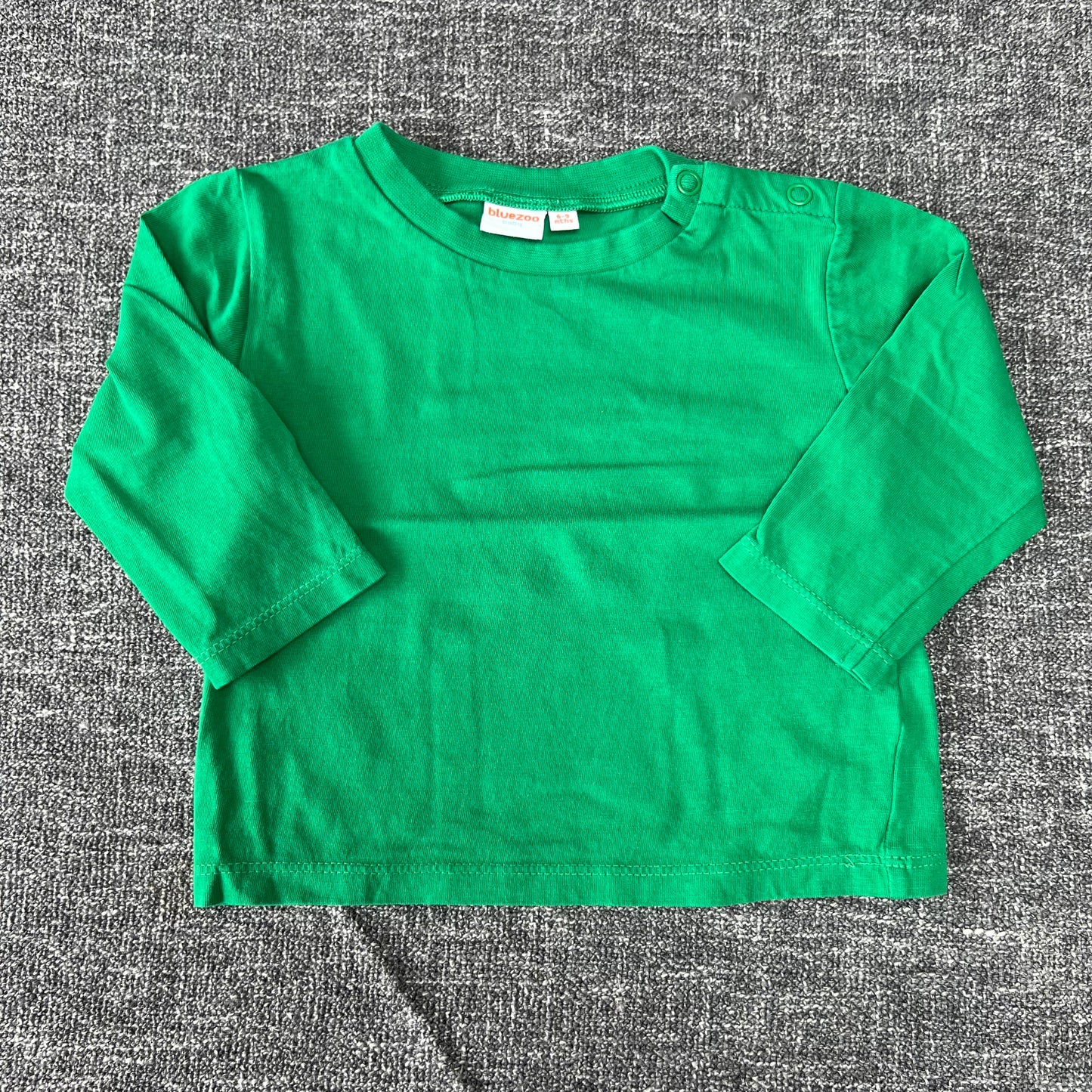 Boys 6-9 Month Plain Green Long Sleeved Top