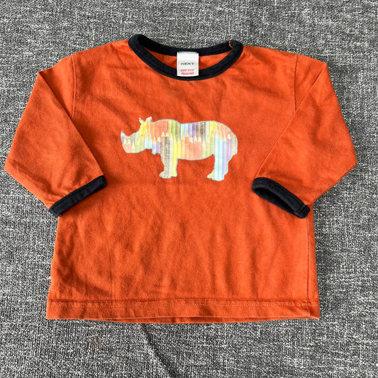 Boys 6-9 Month Orange Rhino Long Sleeved Top