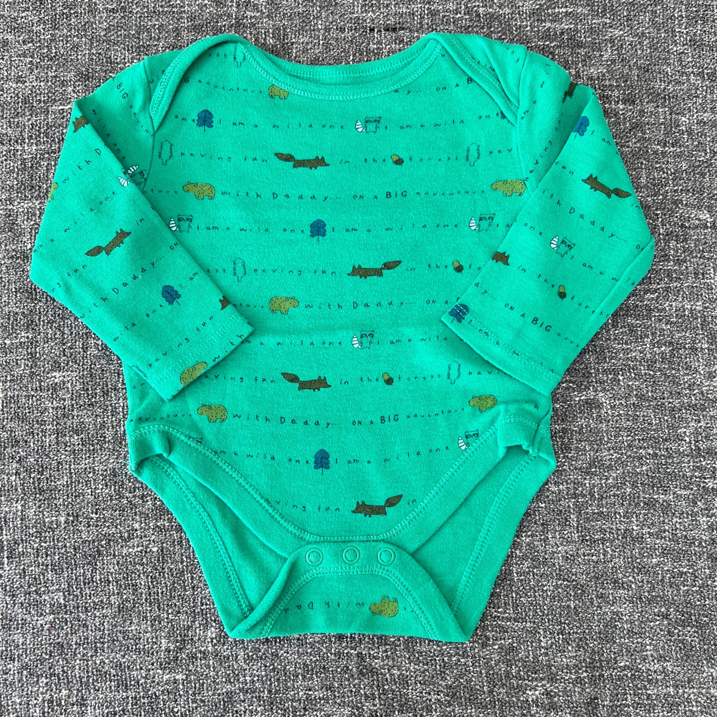 Boys 6-9 Month Green "Having Fun With Daddy" Long Sleeved Bodysuit