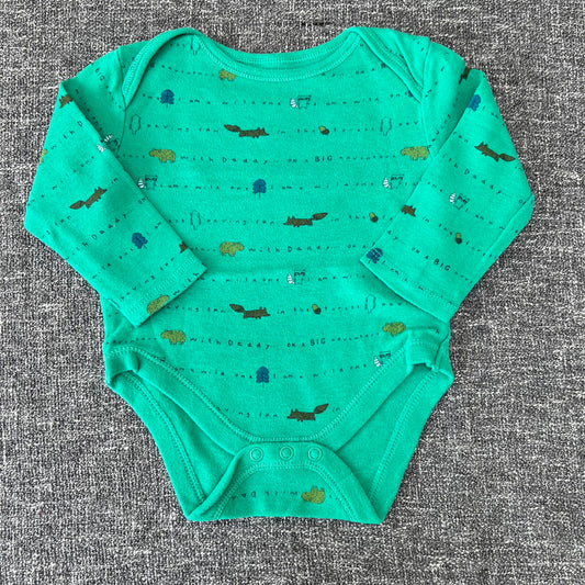 Boys 6-9 Month Green "Having Fun With Daddy" Long Sleeved Bodysuit