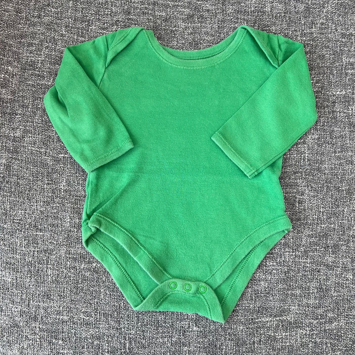 Boys 6-9 Month Plain Green Long Sleeved Bodysuit