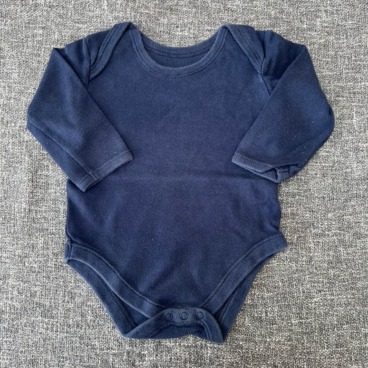 Boys 6-9 Month Navy Blue Long Sleeved Bodysuit