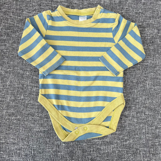 Boys 6-9 Month Green & Blue Striped Long Sleeved Bodysuit