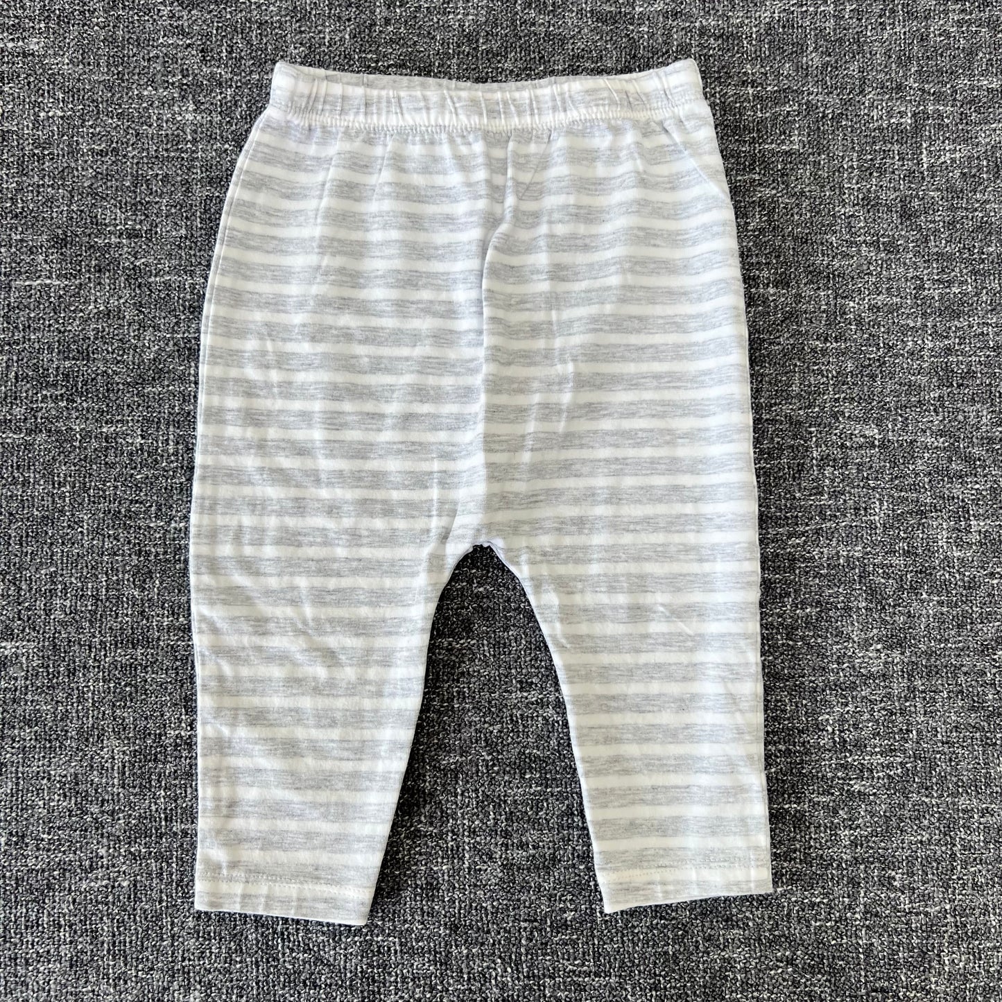 Boys 6-9 Month Grey & White Striped Leggings