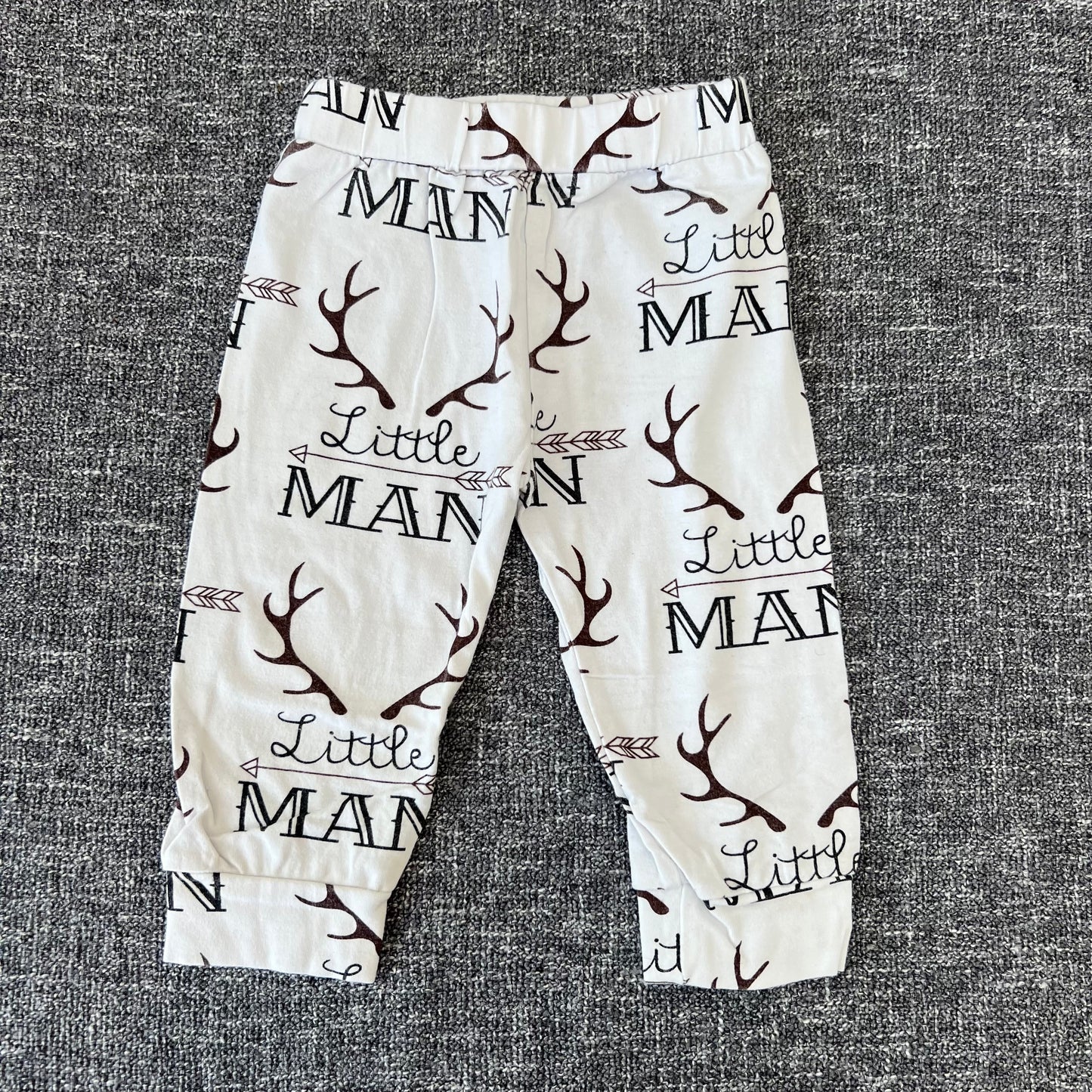 Boys 6-9 Month White "Little Man" Leggings