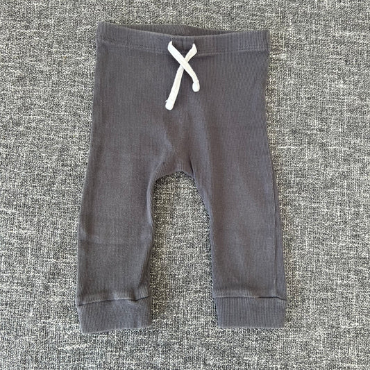 Boys 6-9 Month Plain Grey Ribbed Leggings