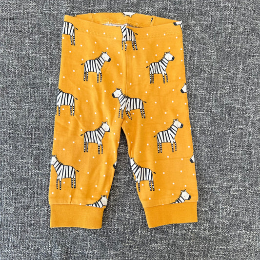 Boys 6-9 Month Yellow Leggings With Zebra Print