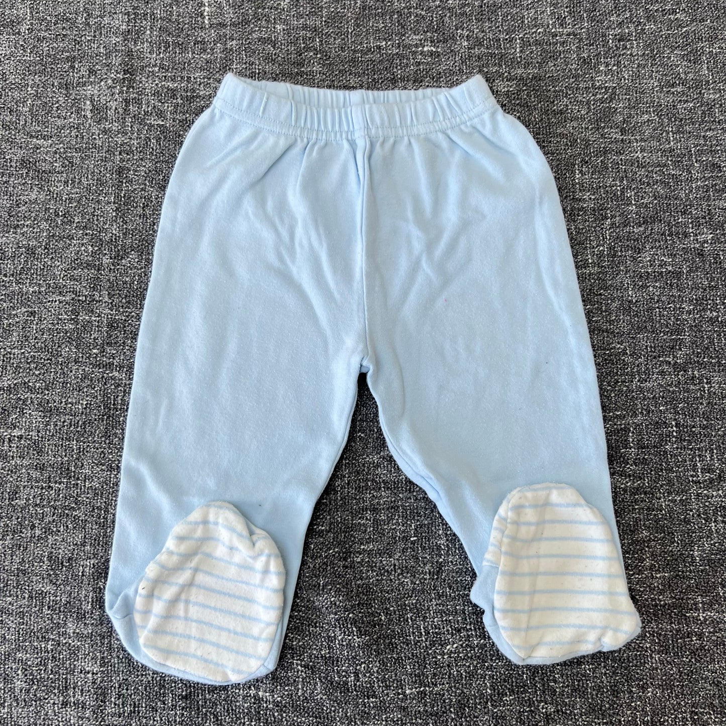 Boys 6-9 Month Plan Blue Leggings With Integrated Feet