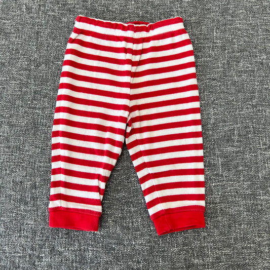 Boys 6-9 Month Red & White Striped Pj Bottoms