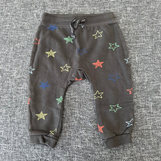 Boys 6-9 Month Grey Joggers With Multicolour Star print