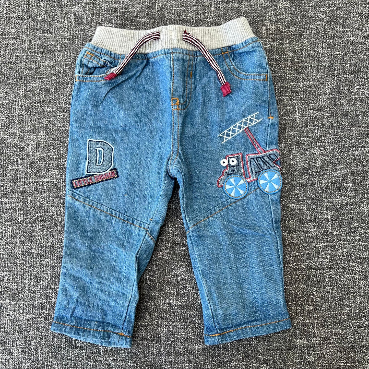 Boys 6-9 Month Light Blue "Little Digger " Jeans