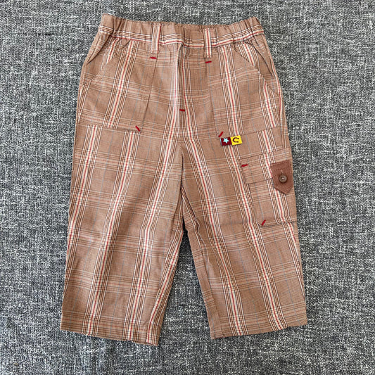 Boys 6-9 Months Brown Check Trousers