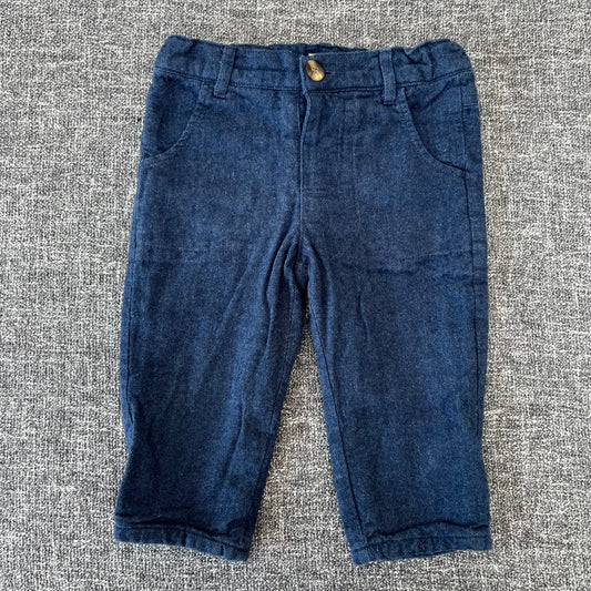 Boys 6-9 Month Blue Fully Lined Trouser With Adjustable Waist