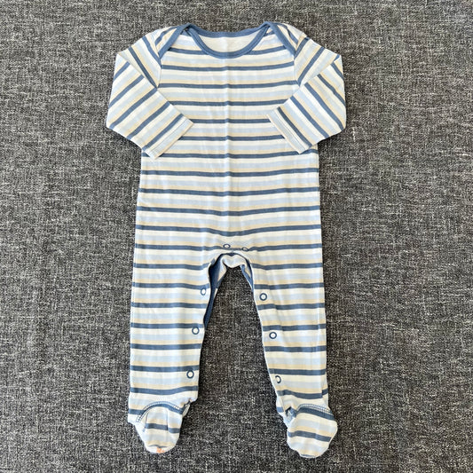 Boys 6-9 Month Blue & White Striped Sleepsuit