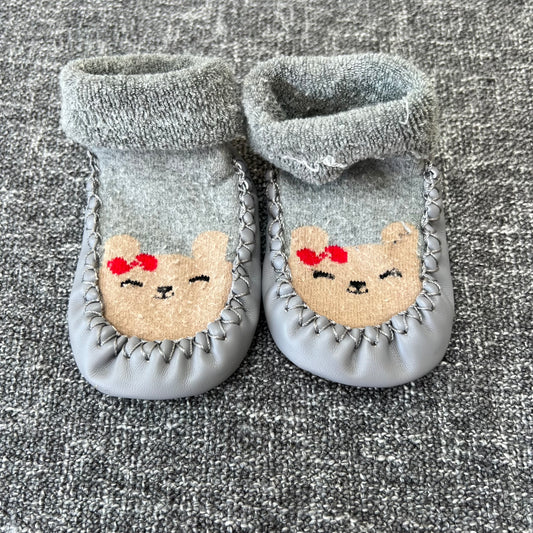 Girls 6-9 Month Grey Slipper Socks