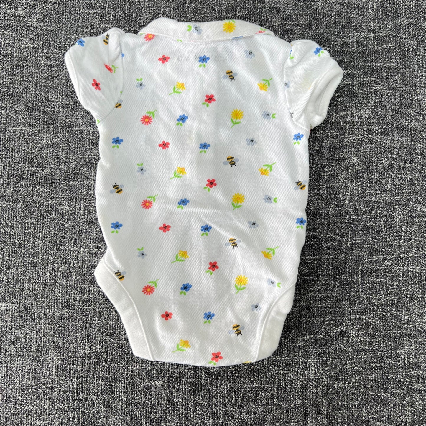 Girls Newborn Short-sleeved Bodysuit with Collar