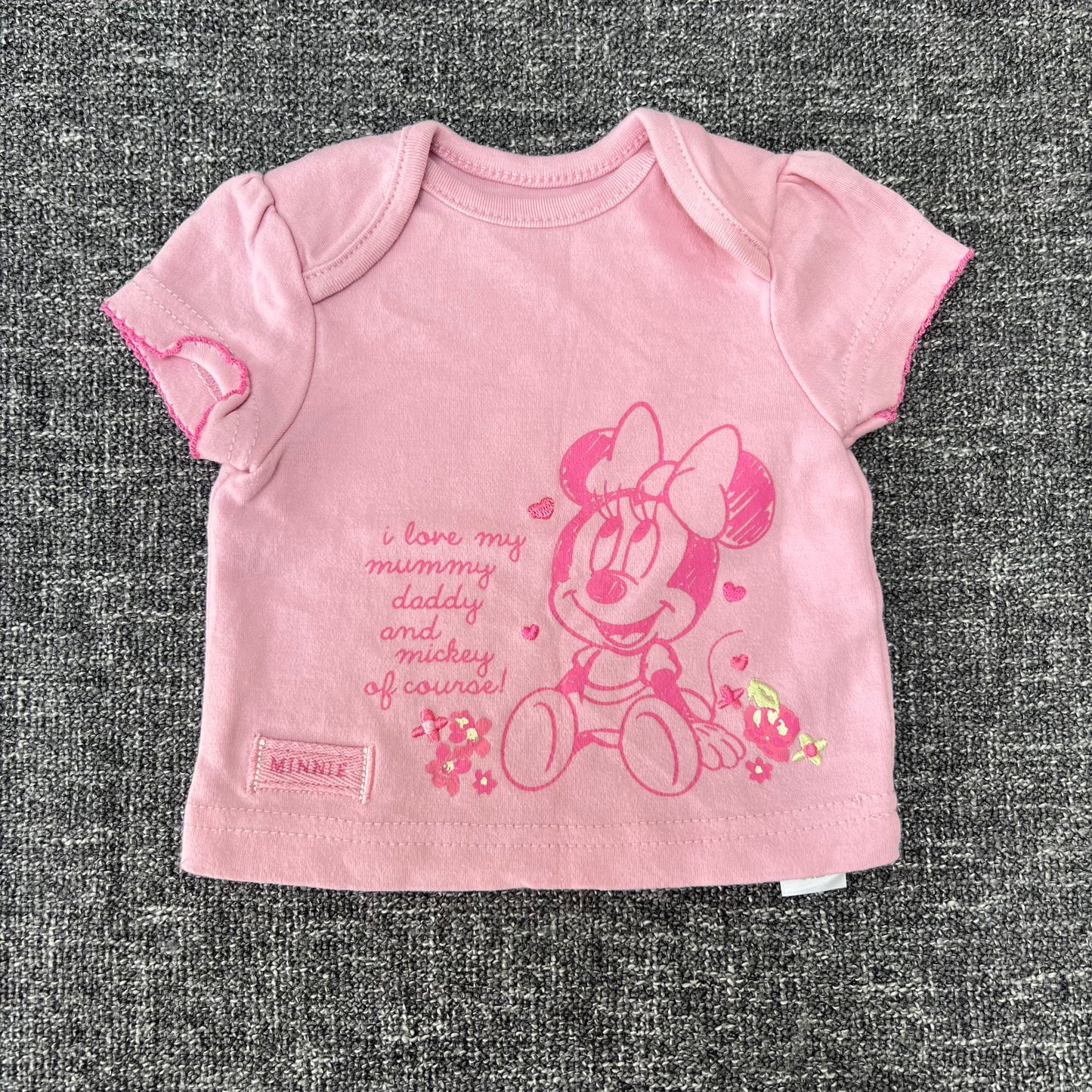 Girls Newborn Pink Minnie Mouse T-shirt