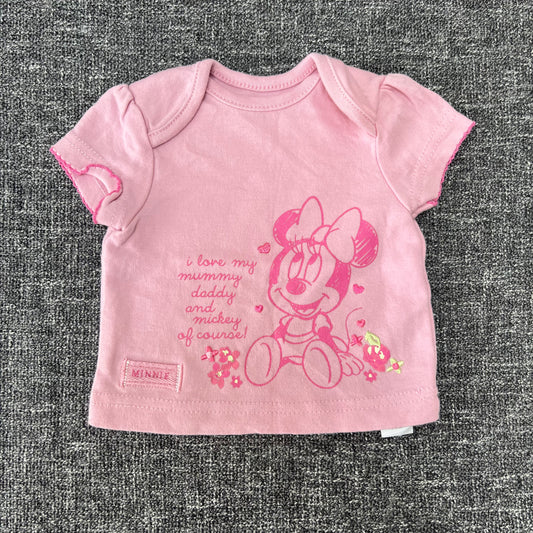 Girls Newborn Pink Minnie Mouse T-shirt