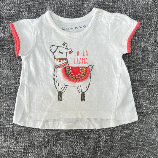 Girls Newborn Llama T-shirt