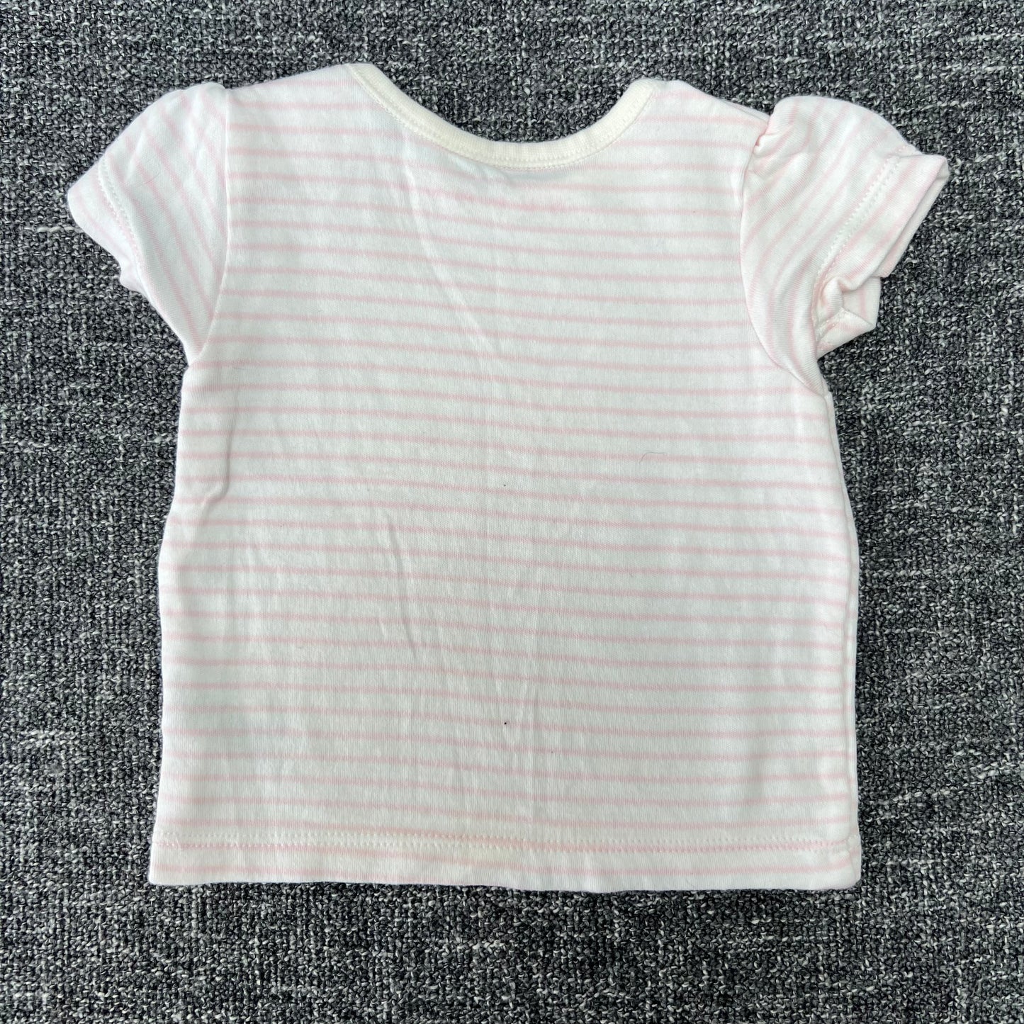 Girls Newborn Pink & Cream Striped T-shirt