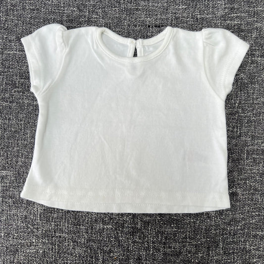 Girls Newborn Plain White T-shirt