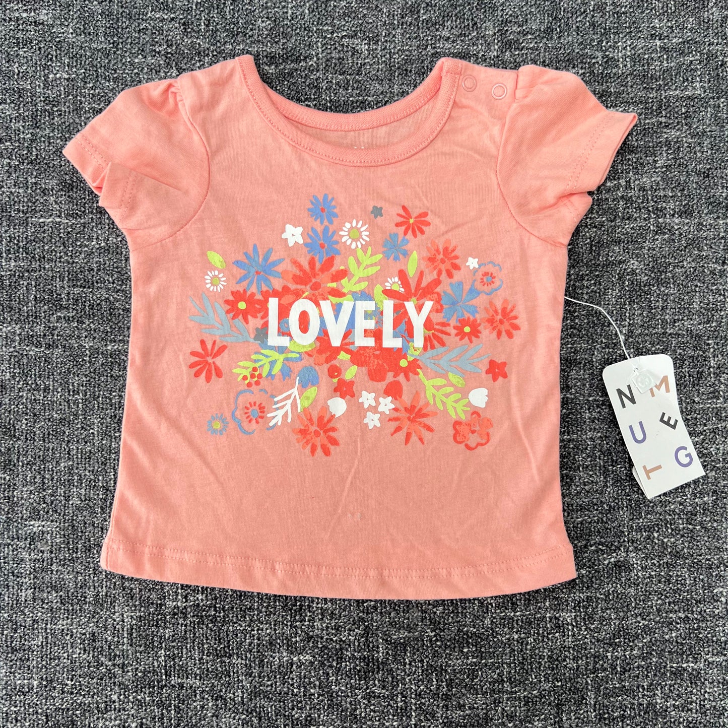 Girls Newborn Peach T-shirt NEW