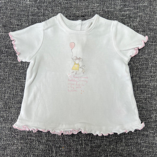 Girls Newborn White T-shirt with Mice